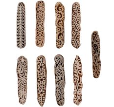 Set of 9 Piece New Mix Wooden Printing Blocks