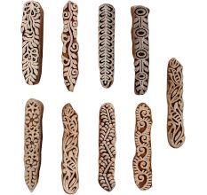 Set of 9 Piece New Mix Wooden Printing Blocks