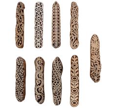 Set of 9 Piece New Mix Wooden Printing Blocks