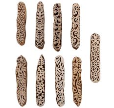 Set of 9 Piece New Mix Wooden Printing Blocks