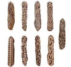 Set of 9 Piece New Mix Wooden Printing Blocks