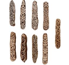 Set of 9 Piece New Mix Wooden Printing Blocks