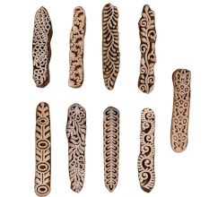 Set of 9 Piece New Mix Wooden Printing Blocks