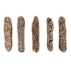 Set of 5 Piece New Mix Wooden Printing Blocks