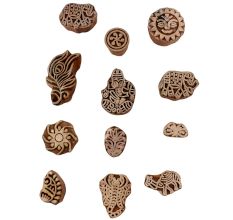 Set of 12 Piece New Mix Wooden Printing Blocks