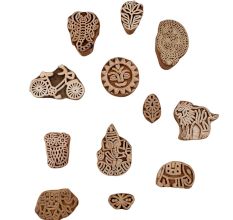 Set of 12 Piece New Mix Wooden Printing Blocks