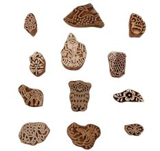 Set of 12 Piece New Mix Wooden Printing Blocks