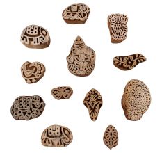 Set of 12 Piece New Mix Wooden Printing Blocks