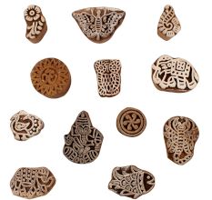 Set of 12 Piece New Mix Wooden Printing Blocks