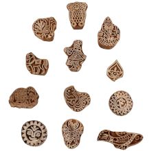 Set of 12 Piece New Mix Wooden Printing Blocks
