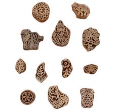 Set of 12 Piece New Mix Wooden Printing Blocks
