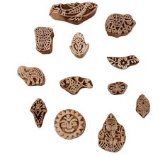 Set of 12 Piece New Mix Wooden Printing Blocks