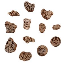 Set of 12 Piece New Mix Wooden Printing Blocks