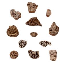 Set of 12 Piece New Mix Wooden Printing Blocks