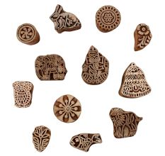 Set of 12 Piece New Mix Wooden Printing Blocks