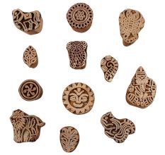 Set of 12 Piece New Mix Wooden Printing Blocks