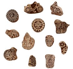 Set of 12 Piece New Mix Wooden Printing Blocks