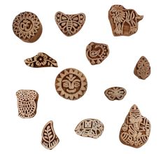 Set of 12 Piece New Mix Wooden Printing Blocks