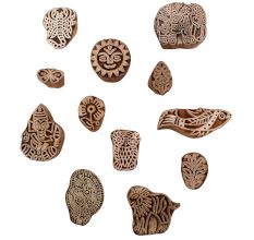 Set of 12 Piece New Mix Wooden Printing Blocks