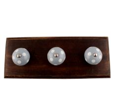 Grey Dotted Ceramic Wooden Hook