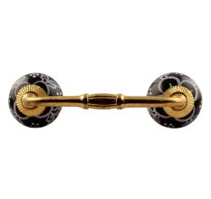 Black Floral Ceramic Bridge Handle