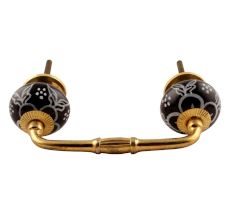 Black Floral Ceramic Bridge Handle