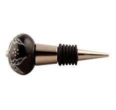 Black Ceramic Floral Wine Stopper