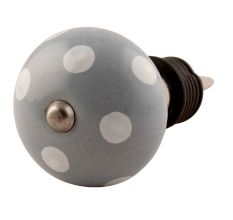 Grey Dotted Ceramic Wine Stopper