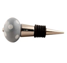 Grey Dotted Ceramic Wine Stopper