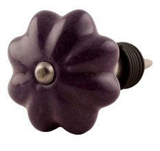 Dark Purple Crackle Ceramic Wine Stopper