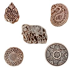 Set of 5 Piece New Mix Wooden Printing Blocks