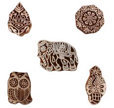 Set of 5 Piece New Mix Wooden Printing Blocks