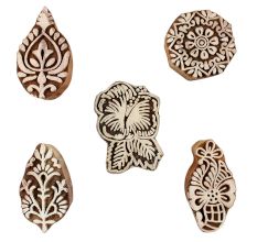 Set of 5 Piece New Mix Wooden Printing Blocks