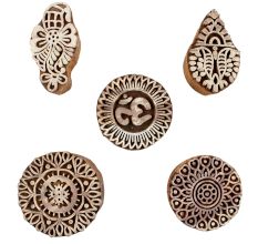 Set of 5 Piece New Mix Wooden Printing Blocks