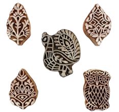 Set of 5 Piece New Mix Wooden Printing Blocks