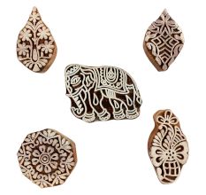 Set of 5 Piece New Mix Wooden Printing Blocks