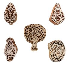 Set of 5 Piece New Mix Wooden Printing Blocks
