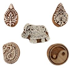 Set of 5 Piece New Mix Wooden Printing Blocks