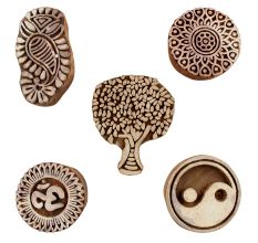 Set of 5 Piece New Mix Wooden Printing Blocks