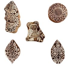 Set of 5 Piece New Mix Wooden Printing Blocks