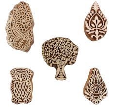 Set of 5 Piece New Mix Wooden Printing Blocks