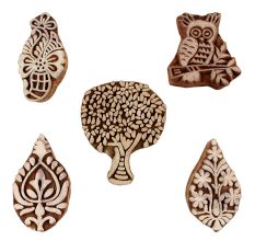 Set of 5 Piece New Mix Wooden Printing Blocks