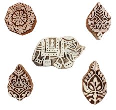 Set of 5 Piece New Mix Wooden Printing Blocks