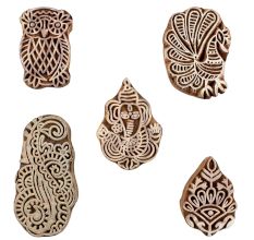 Set of 5 Piece New Mix Wooden Printing Blocks