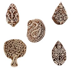 Set of 5 Piece New Mix Wooden Printing Blocks