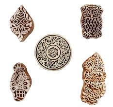 Set of 5 Piece New Mix Wooden Printing Blocks