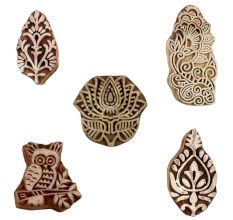 Set of 5 Piece New Mix Wooden Printing Blocks