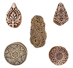 Set of 5 Piece New Mix Wooden Printing Blocks