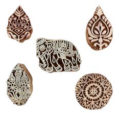Set of 5 Piece New Mix Wooden Printing Blocks