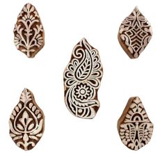 Set of 5 Piece New Mix Wooden Printing Blocks